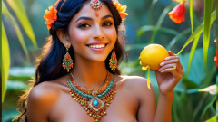 LustRender: レモングラスの美しい巨乳ヌードインドのエルフの女の子