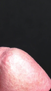 Glans Hra s bílými latexovými rukavicemi v super-detailní