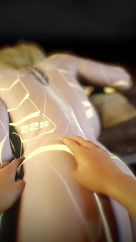 Sexy dik robotmeisje neemt het langs achteren hard