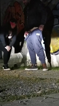Outdoor Exposure Girl Licks Guy's Ass