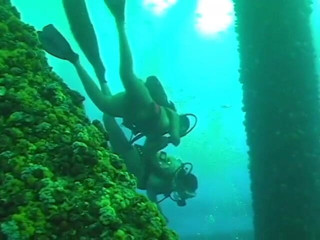 Homegrown Ebony: Mickaela and lars do underwater hardcore