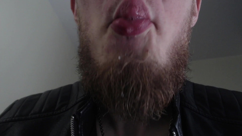 Hunky time: Master in the Leather Jacket Is Drooling