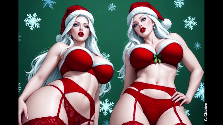 Hot girl dancing: Moș Crăciun sexy în poziție sfw versiune (ai animație)