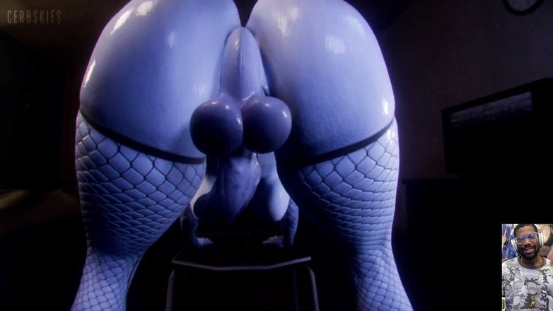L6RD7BLU3 FUTA: Enorme dikke transgender weduwemaker twerkt haar pik, weduwemaker neukt Juno's...