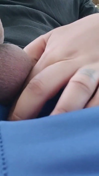 Smoking Outdoor and Showing Balls and Soft Uncut Cock