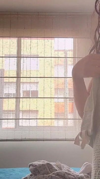 Woman Comes Home From Bathing, Puts on Her Underwear and Paints Her Toenails, Which Excites Him and He Ends up Masturbating.