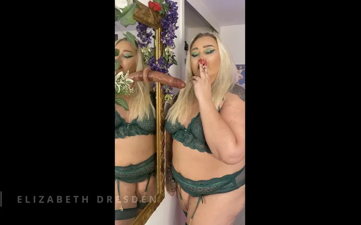 Elizabeth Dresden: BBW Elizabeth Dresden Smokes &amp; Plays with Tits Smoking Fetish