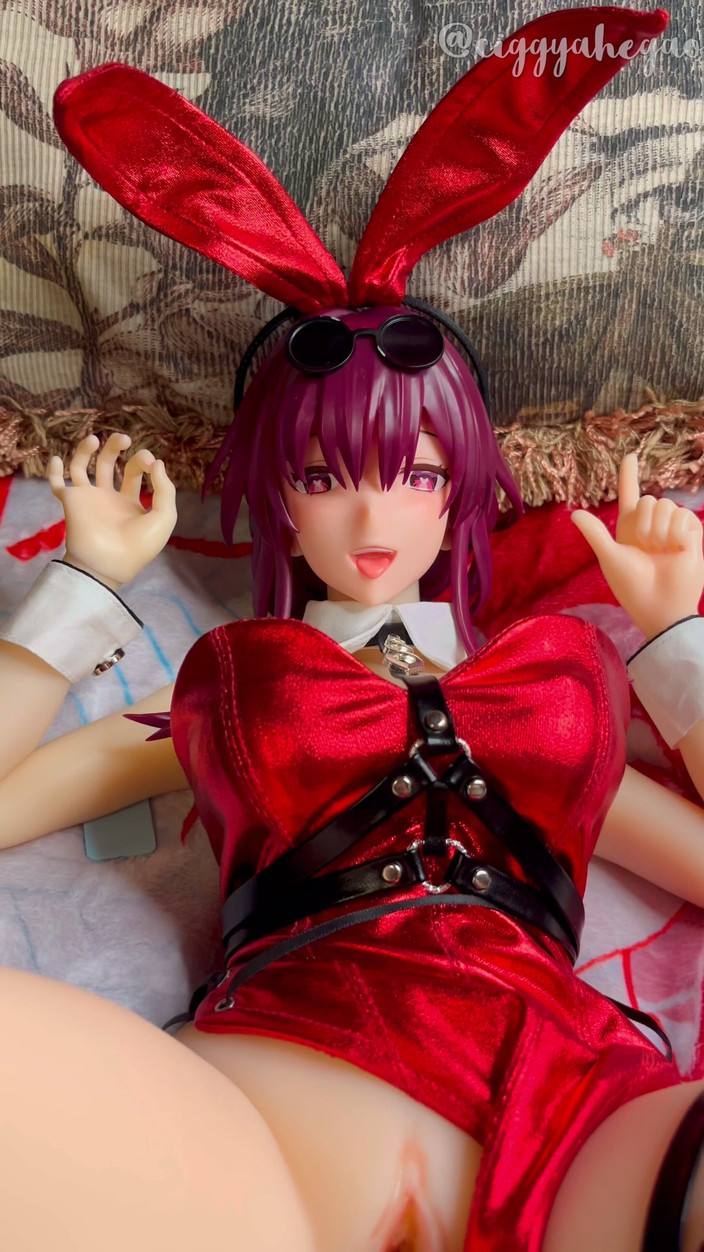CiggyAhegao: Czerwony króliczek garnitur Kafka Dostaje jej waifu cipki jebana i...