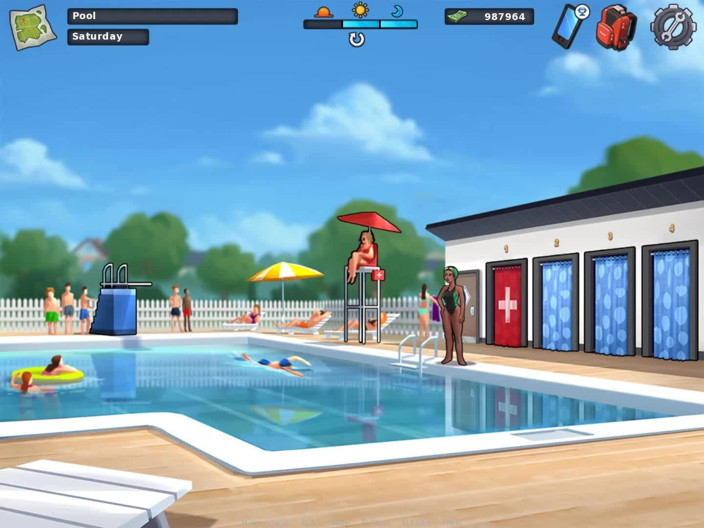 Dirty GamesXxX: Summertime Saga: 탈의실에 있는 영광의 구멍 ep.35