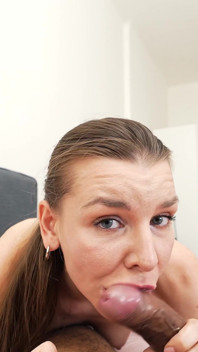 Arina Shy Interracial Sloppy POV Deepthroat Cum in Mouth BJ
