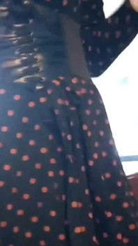 Shemale Twists Her Ass in Front of the Window, Seducing Random Passers-by and Walks in the Entrance Dressed in Women's Clothes