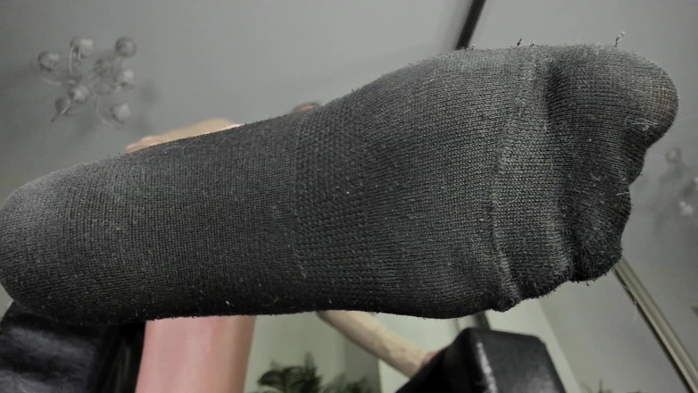 Feet lady: Černé ponožky v Dlouhých nohou