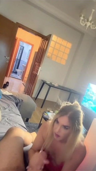 Making Him Cum in Her Mouth After Rough Sex
