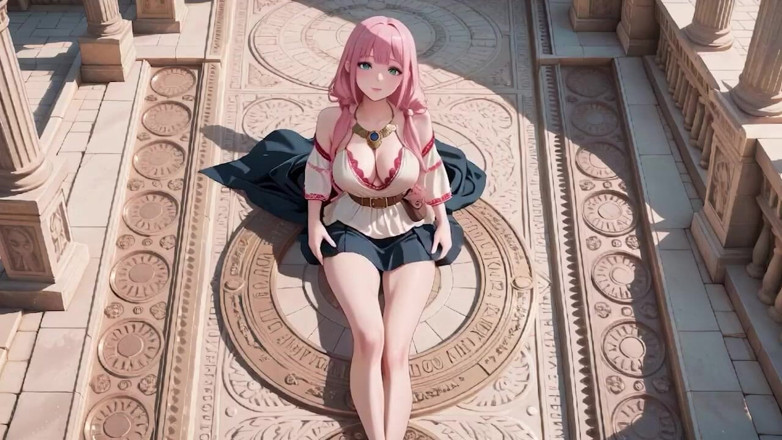 Tay Swift X: Underwater Fantasy Pink-haired Girl in a Sailor Suit Lounging Lazely,...