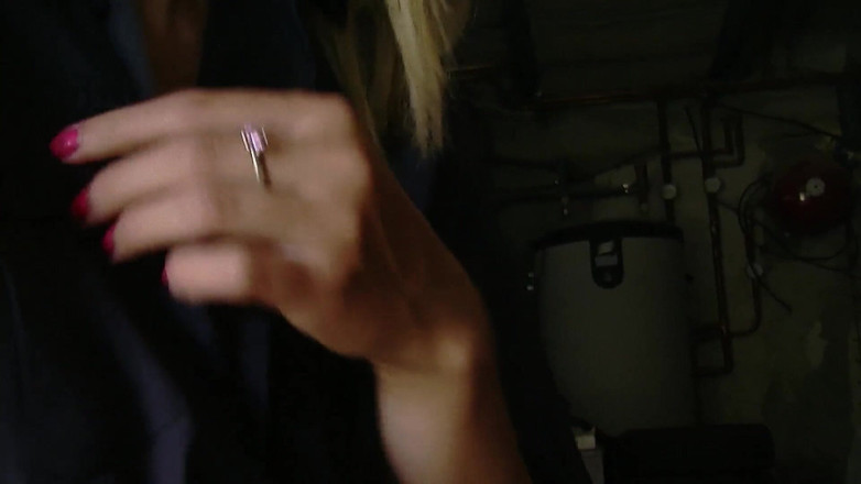 All Those Girlfriends: Lovely blonde teen Katie Blond rubs her pussy