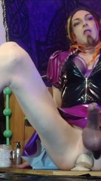 Purple Pvc Extreme Anal Stuffing Gaping and a Full Prolapse