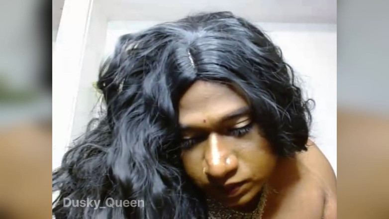 akhilzq: Indian Beautiful Sissy Blowjob with Machine Dick