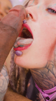 Hard Anal Fuck - BBC for Tattoo Slut - She Takes It Balls Deep in Her Asshole - ATM