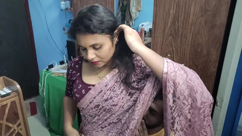 Vaigavarun45: Удаление вайшнави Saree и горячая романтика с сиськами, поцелуй задницы, поцелуй губ, замок и горячий трах с сексом пары Mallu