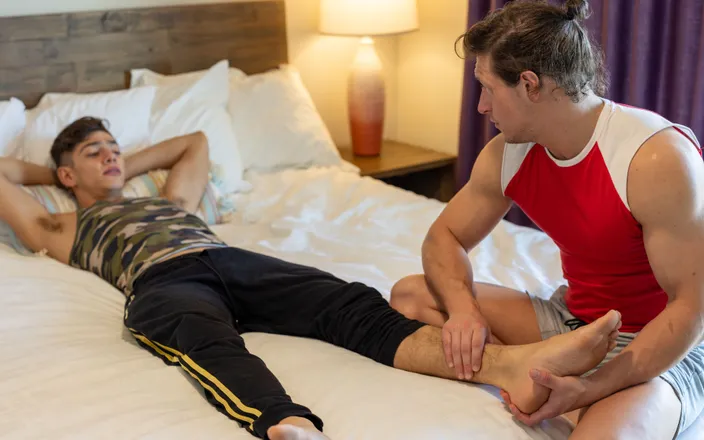 Cum Here Boy: Cumhereboy - My Ankle - Dalton Riley Massages Stepson Benvi's Ankle Then...