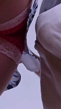 Stranger Cums and Pee Inside My Panties Underskirt in a Crowded Subway