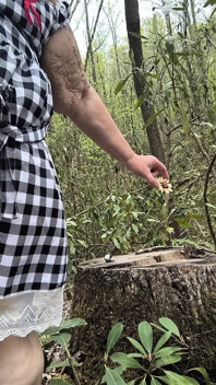 La cameriera monella nel bosco piscia di più da vicino
