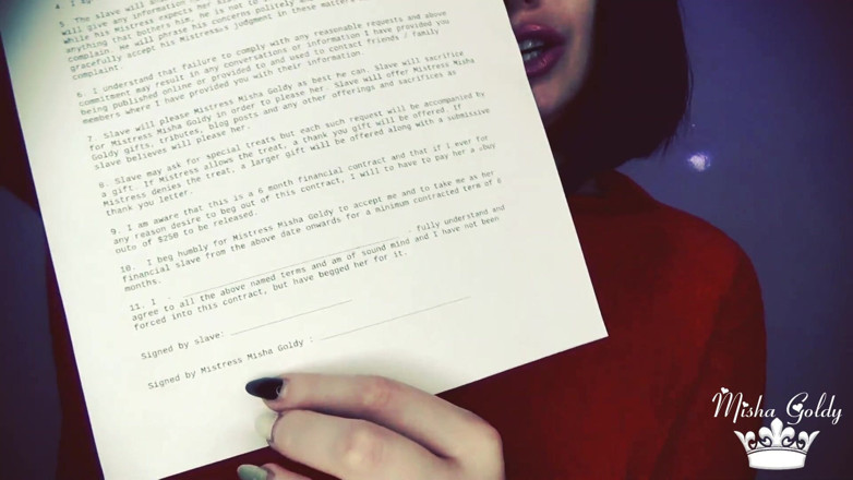 Goddess Misha Goldy: Financial debt contract! How to become mine