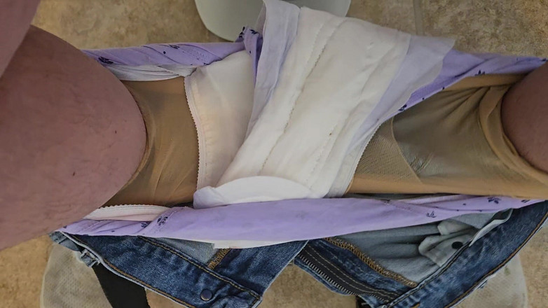 Takepad: Double Panty and Sanitary Belt Tease