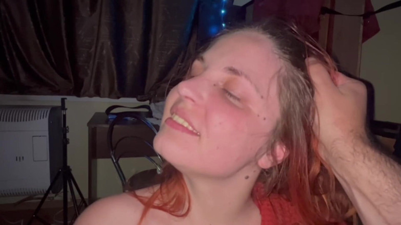 Elena917: Face Slapping POV, Blowjob, Cum on Hair, Squirting