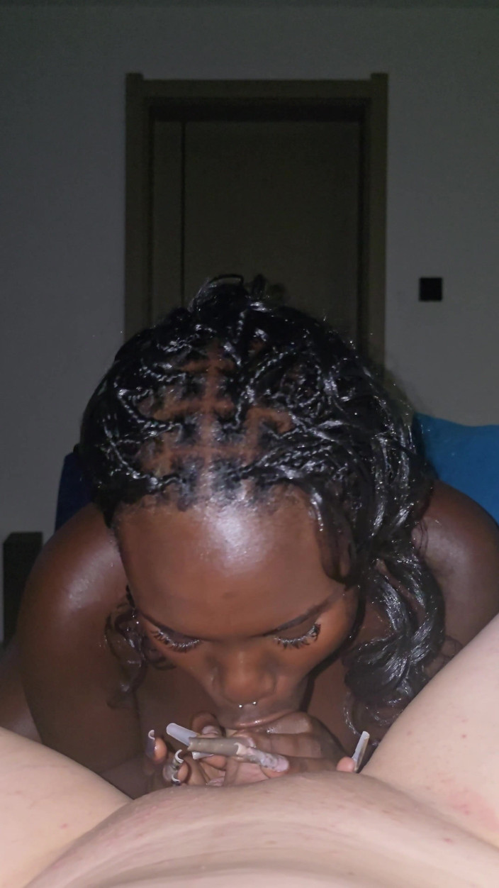 The Best Milky: Close-up Blowjob and Cumshot with a Beautiful Ebony Babe