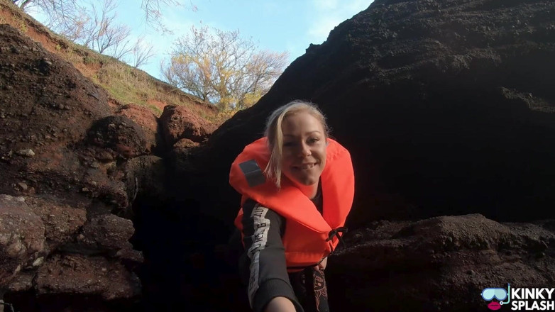 UKCuteGirl Lucy Lauren: Bright Orange Helly Hansen Life Jacket Strap Play