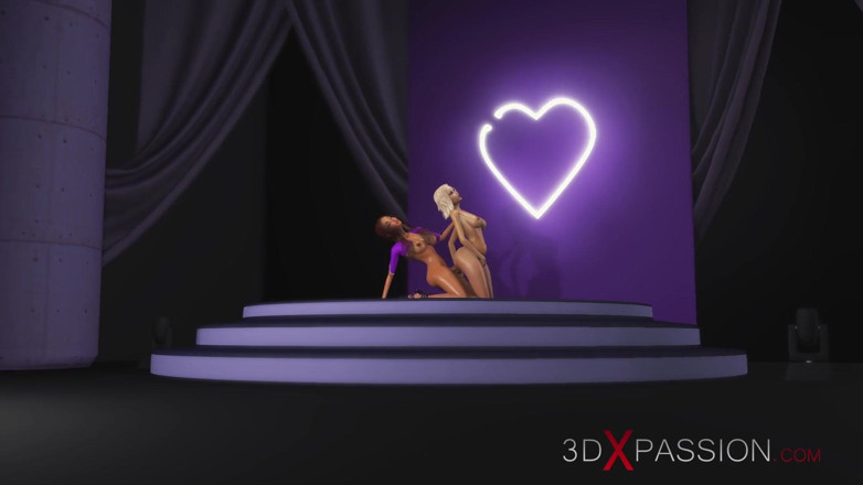 3dxpassion-transgender: 3d 热辣鸡巴女孩在时装模特领奖台上操一个饥渴的甜美少女