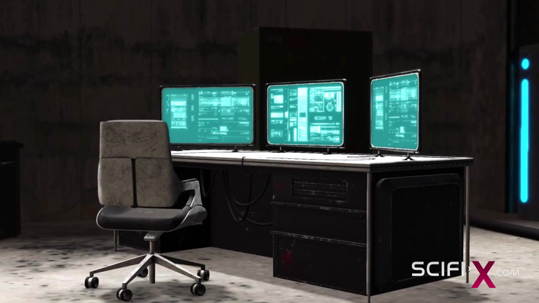 SciFi-X: Sforbiciata bdsm nel bunker con una giovane bionda ammanettata sexy...