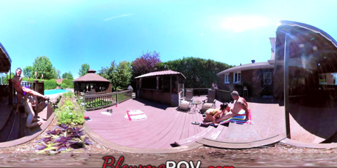 Blow me POV: VR couple swapping orgy 4some