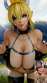 Thicc Ass Baddie Bowsette Jumpscares You to Scare the Cum Out of Your Cock