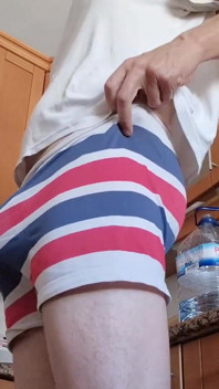 Showing off My Boxers and Bulge in the Kitchen