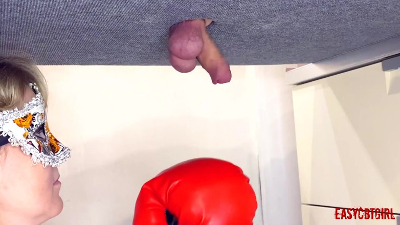 AnnyCandyPainboy: Mistress Boxing in Her Slave Balls Easycbtgirl