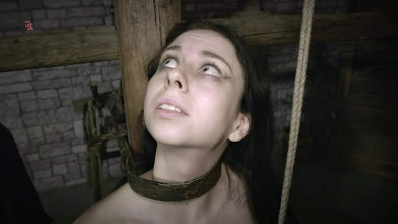 Inquisition and prison world: Tormented Whore - Judith Is Fixed on the Interrogation Chair with...