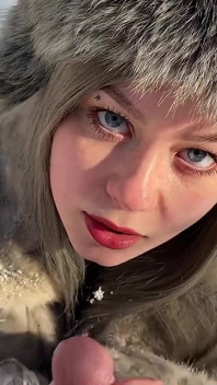 Vilu Vidish Is Sucking Dick in the Winter Forest