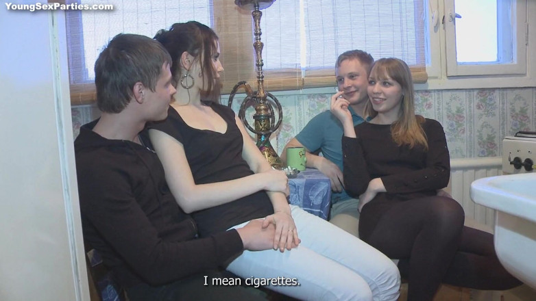 Young Sex Parties: Four Teens Enjoy Hot Fucking