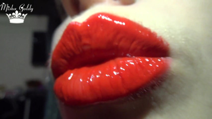 Goddess Misha Goldy: Red lips & lipgloss JOI