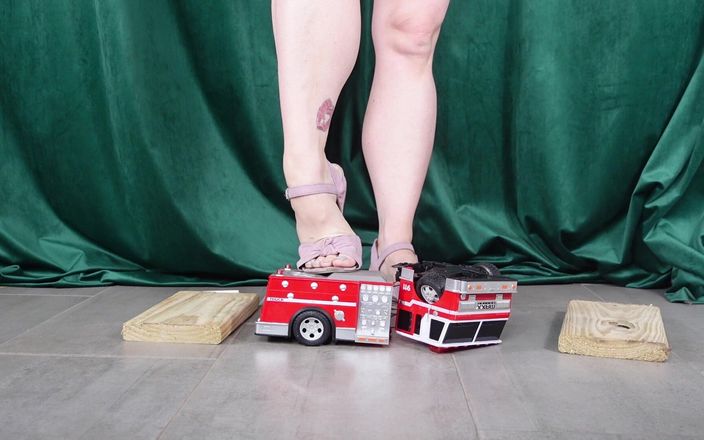 Deanna Deadly: Toy Car Ambulance Crushed by Feet in Purple Sandals and...