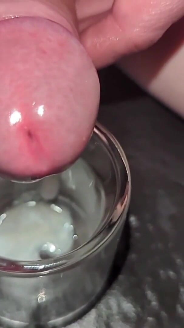 Close-up Edging, Multiple Cumshots Leaking Into Glass. Slow Motion Denial, Ruined Orgasm, Shooting Ropes, Uncut (Edge leak drip)