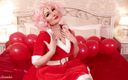 Arya Grander: Pillow masturbation and air balloons fetish santa MILF