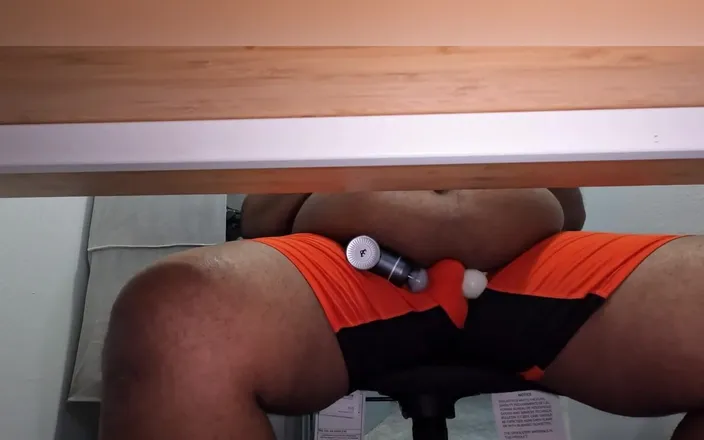 Blkhole420: Under the desk release thru underwear