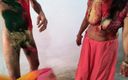 Happyhome: Wife cheated her husband and played holi and got fucked...