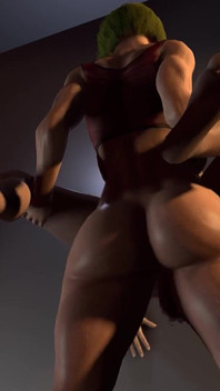 丰满肌肉的 Futa 站立和携带