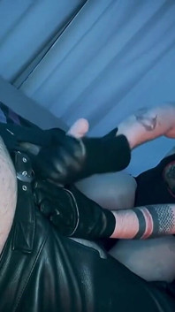 Btrucker77 Dildo & Leather Playing
