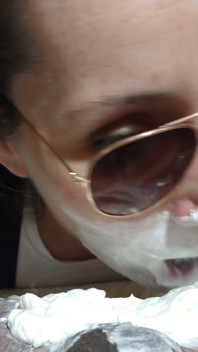 Curious Goddess - Putting Whipped Cream in the BBC's Asshole and Licking It