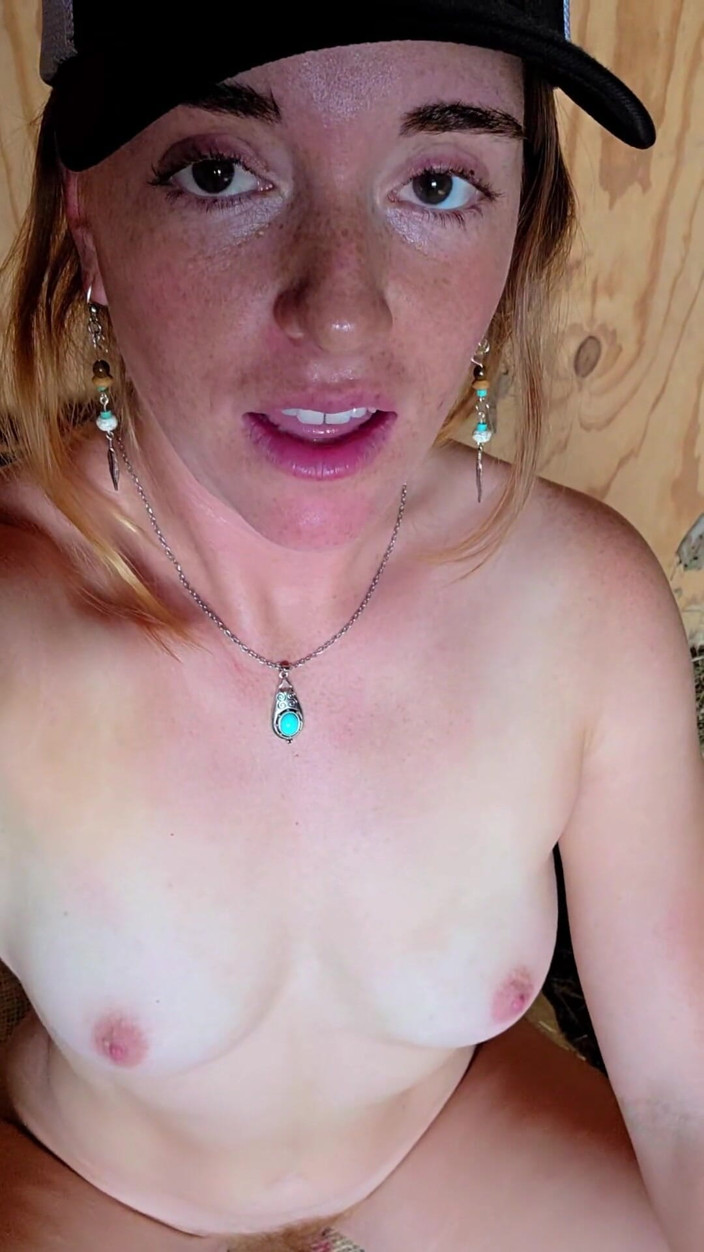 NaughtyRedFarmgirl: Redhead Grinds Pussy on Vibrator Squirting and Talking Super Dirty